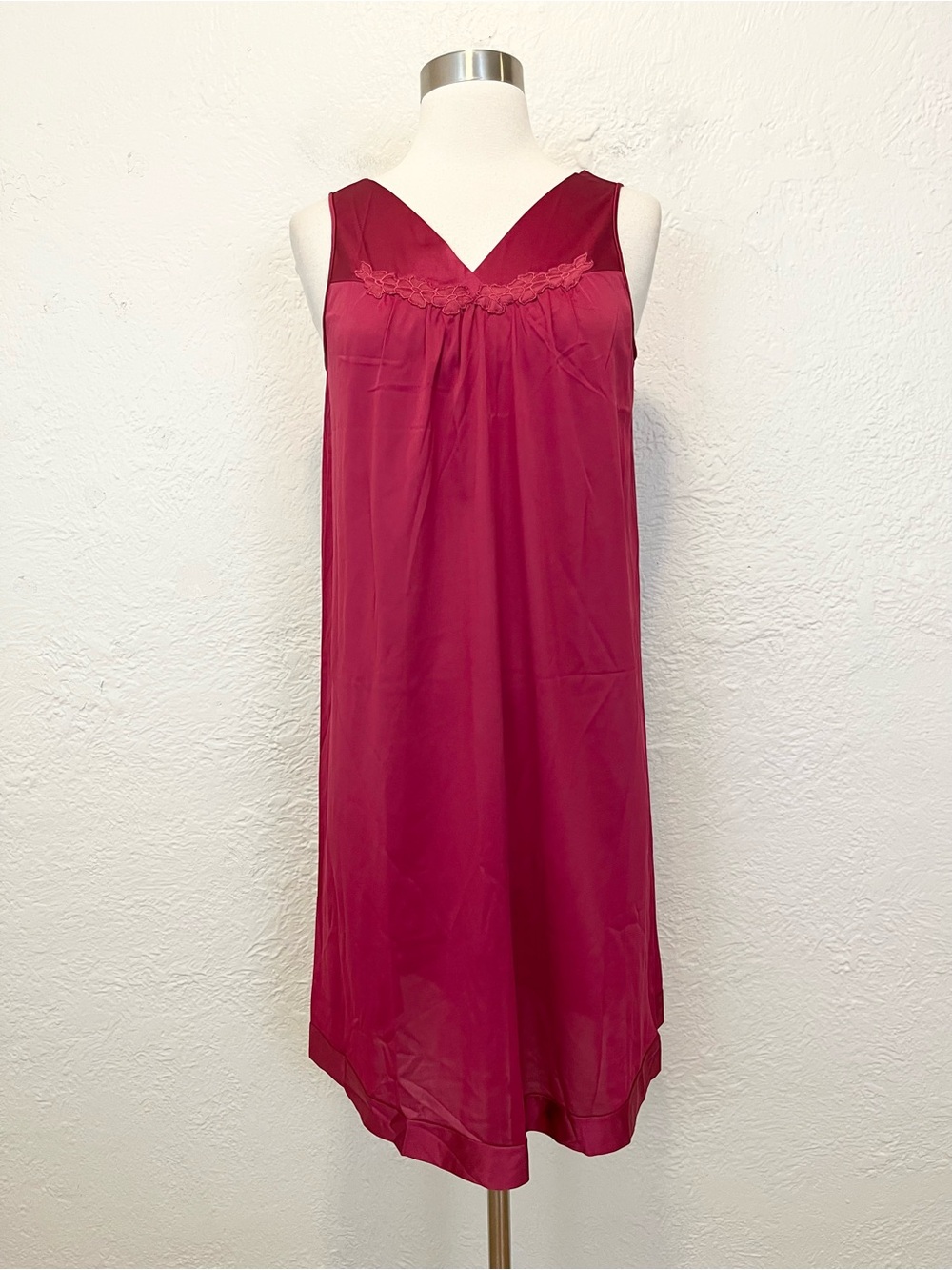 Vintage Sleep Dress Cherry Red Babydoll Romantic Cottagecore Small S Feminine